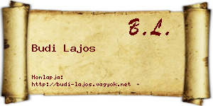 Budi Lajos névjegykártya